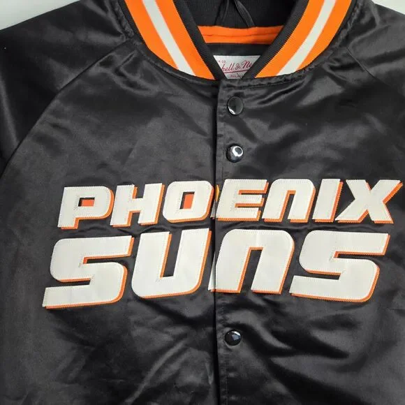 Mitchell & Ness Black NBA HWC Phoenix Suns Basketball Men's Bomber Jacket Size M - Picture 5 of 10